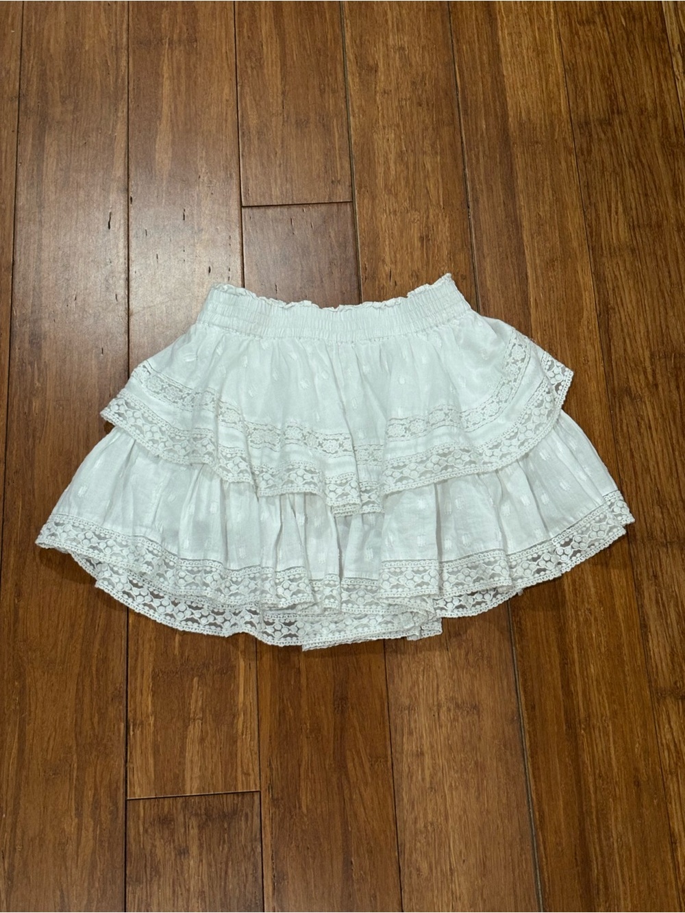 American Eagle Outfitters White Layered Lace Skirt